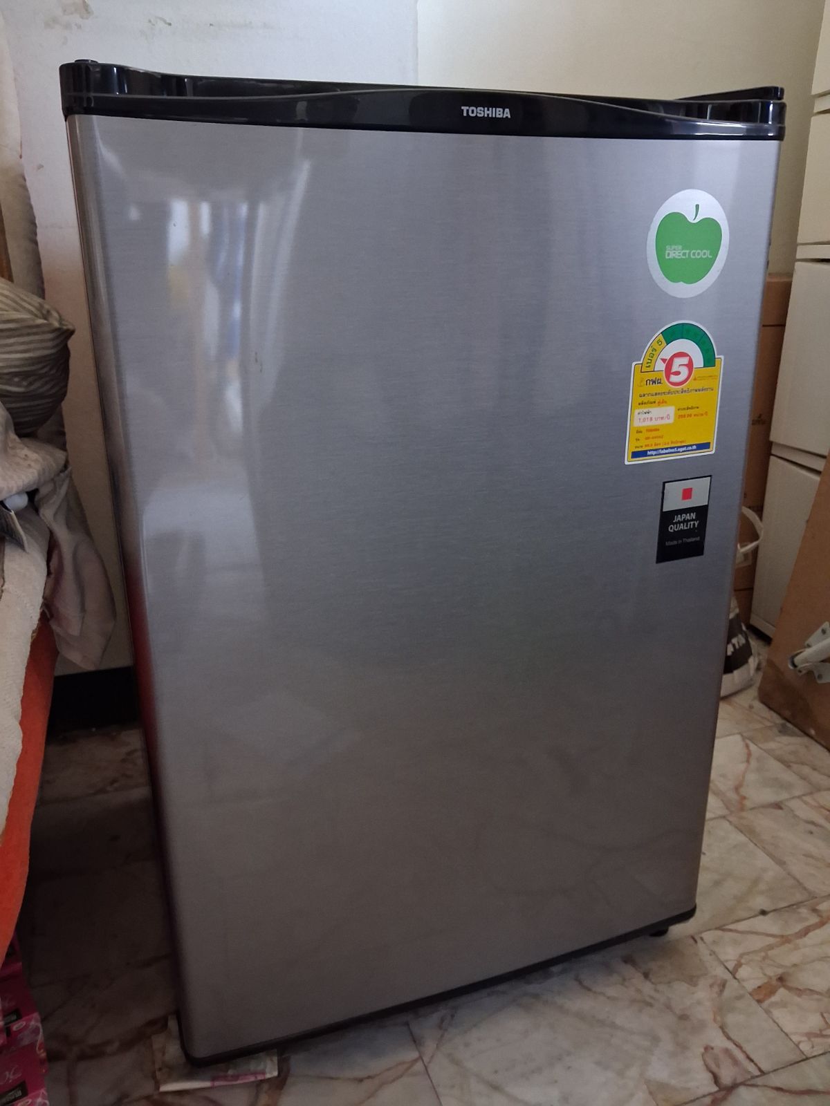 ตู้เย็น 1 ประตู Toshiba สีเงิน
